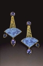 Earrings: "Blue Fan"